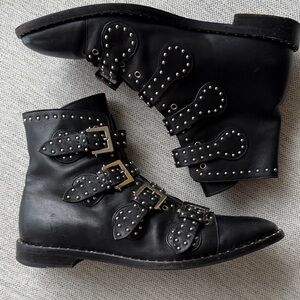 Givenchy Black Leather Buckle Boots EU 43 / US 10